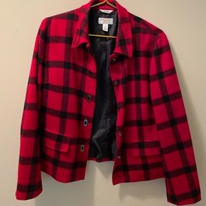 Talbots buffalo check blazer